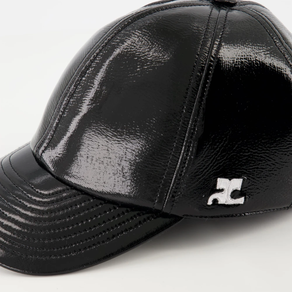 Courrèges Vinyl Cap Heruitgave Lente-Zomer 2025 Collectie Black Unisex