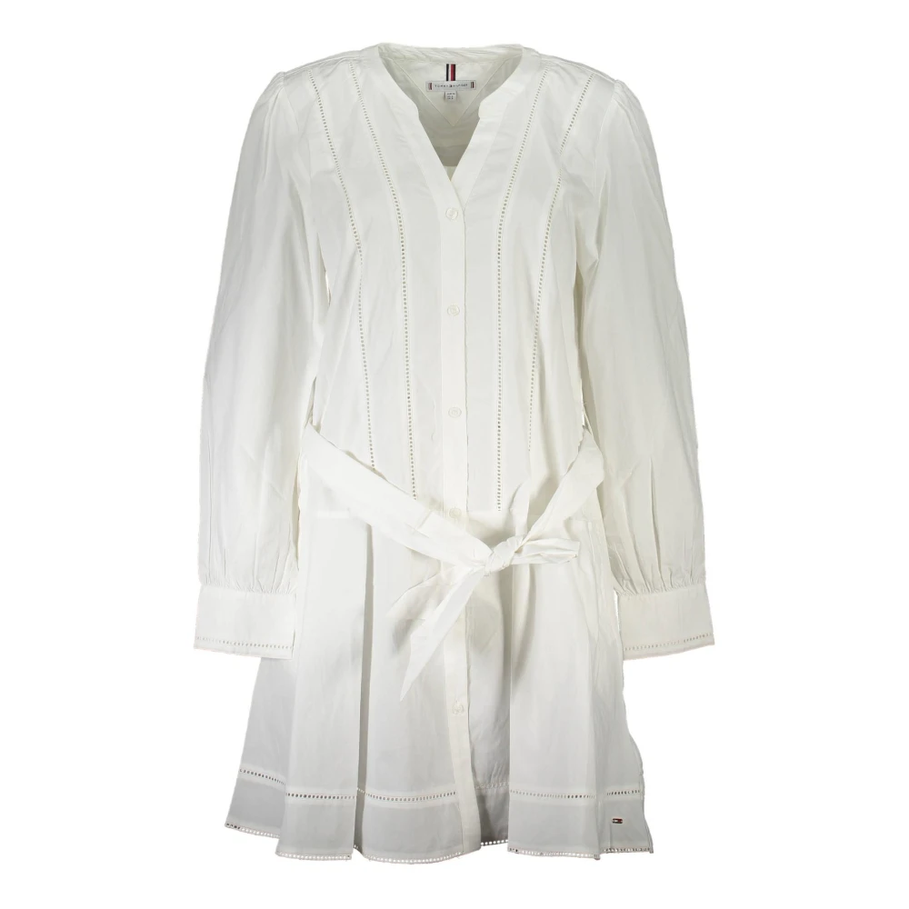 Tommy Hilfiger Women's White Stylish Dress With Waist Belt - Shirt Dresses - Xs - Dresses