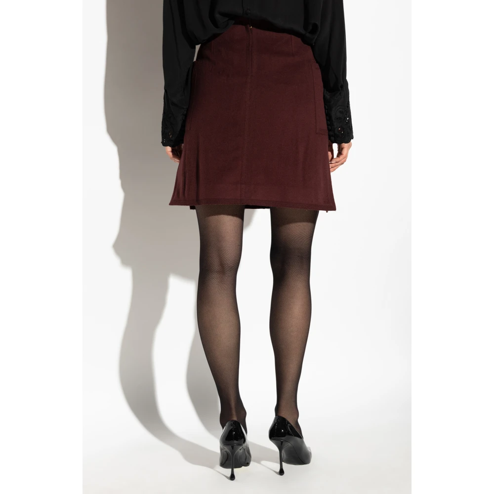 ETRO Wollen rok met print Red Dames