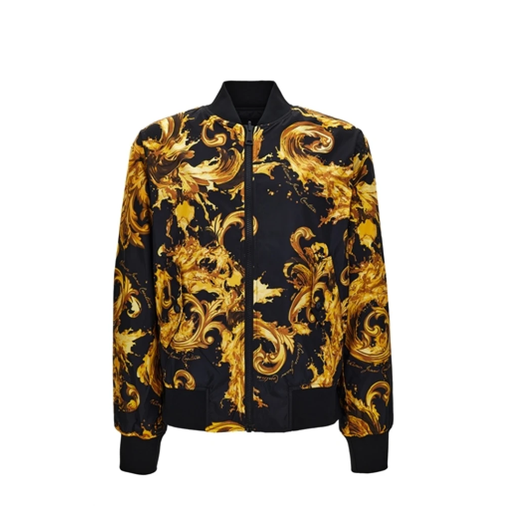 Versace Jeans Couture Mannelijk Zwart Jassen Heren, L, Polyester, Printed Bomber