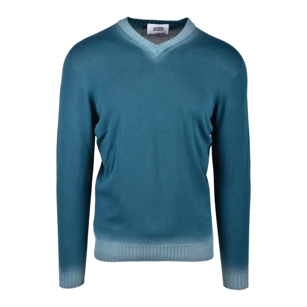 Alpha Studio Katoenen Gebreide Top Green Heren