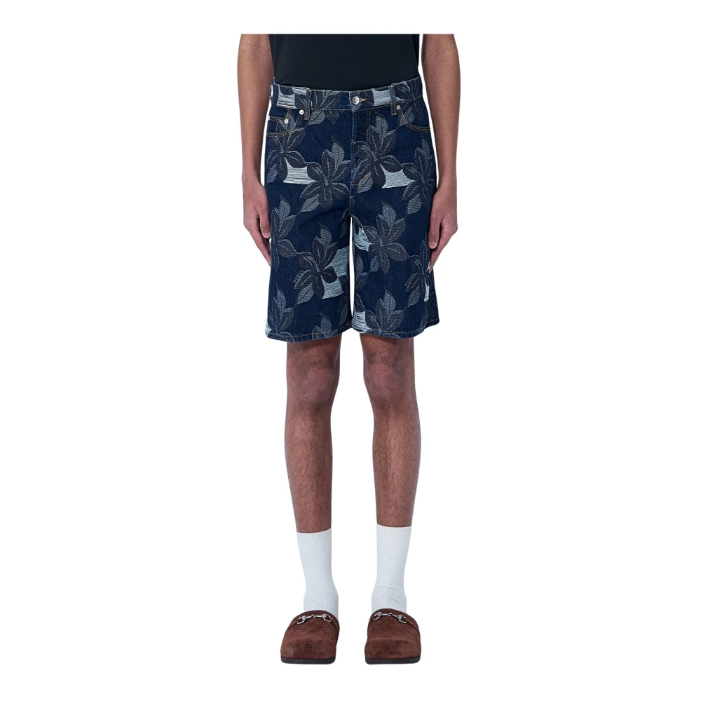 Gucci Men's Floral Jacquard Denim Shorts