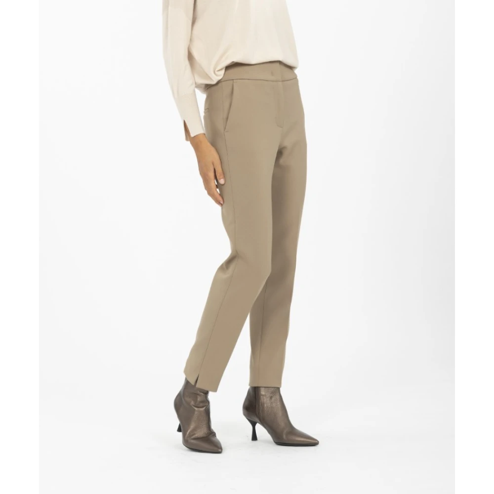 PESERICO Technische sportbroek met brede taille Beige Dames