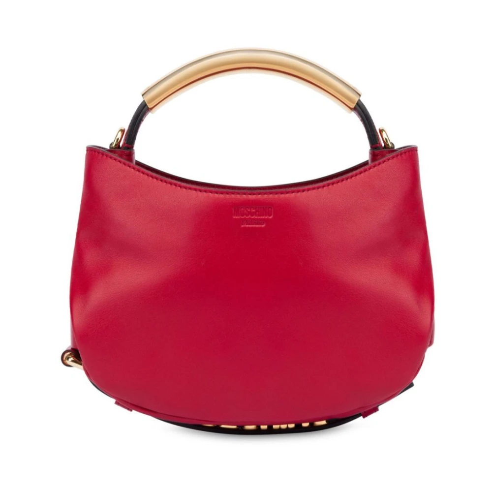 Moschino Rode leren schoudertas met magnetische sluiting Red Dames