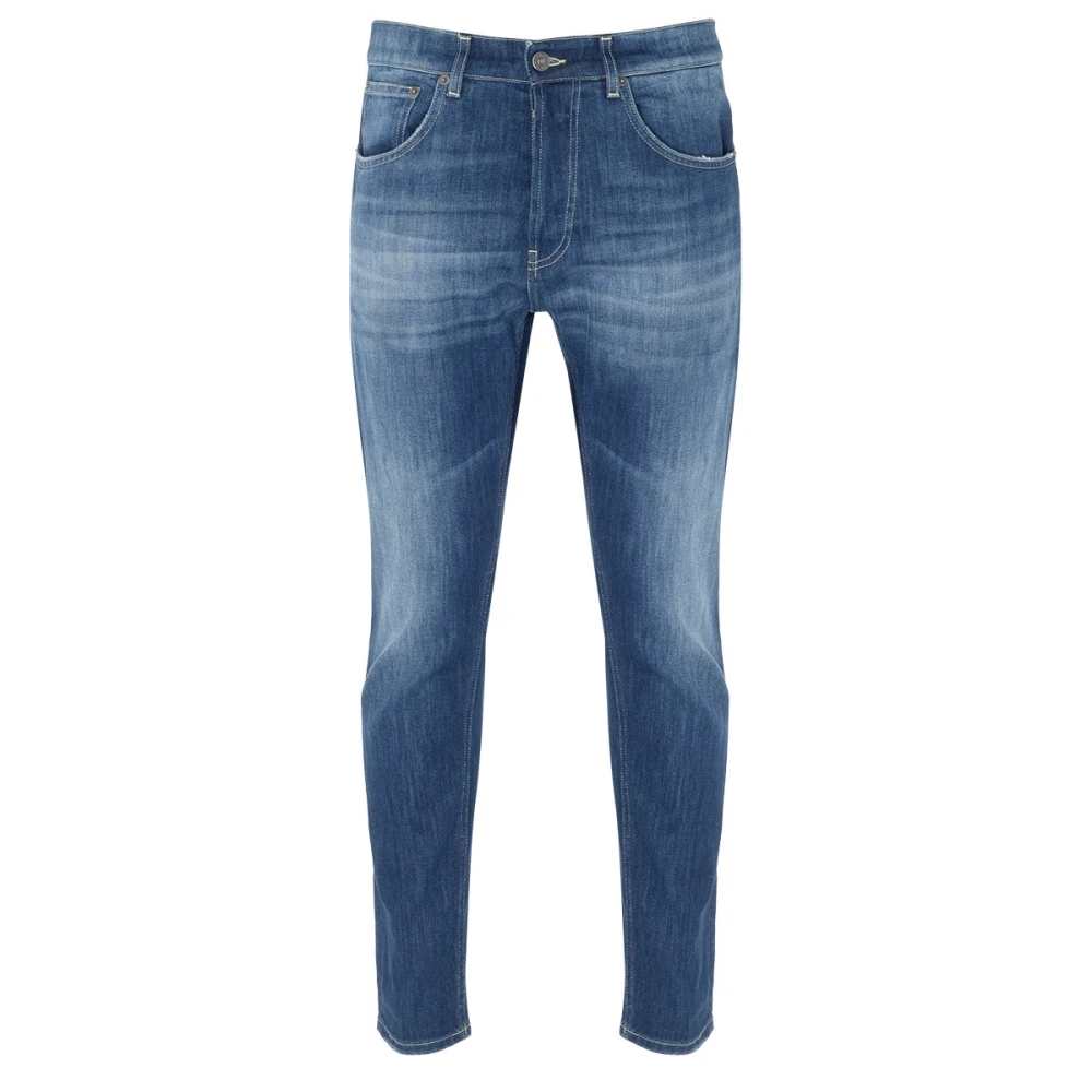 Dondup Stone Washed Slim-Fit Jeans Blue Heren