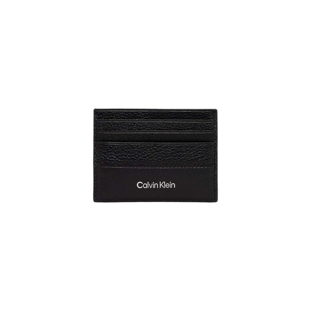 Calvin Klein Zwarte leren herenportemonnee herfst winter Black Heren