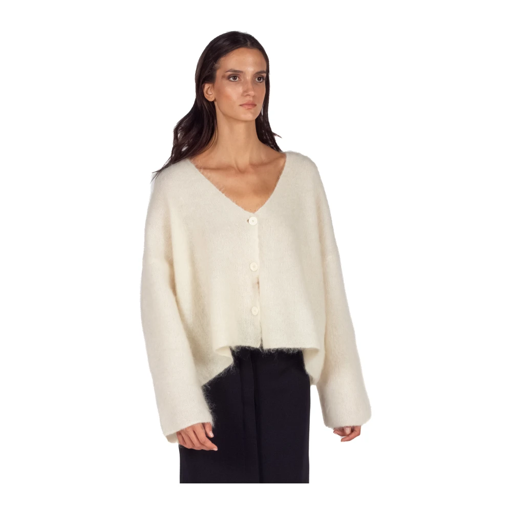Semicouture Beige Cropped Mohair Vest Beige Dames