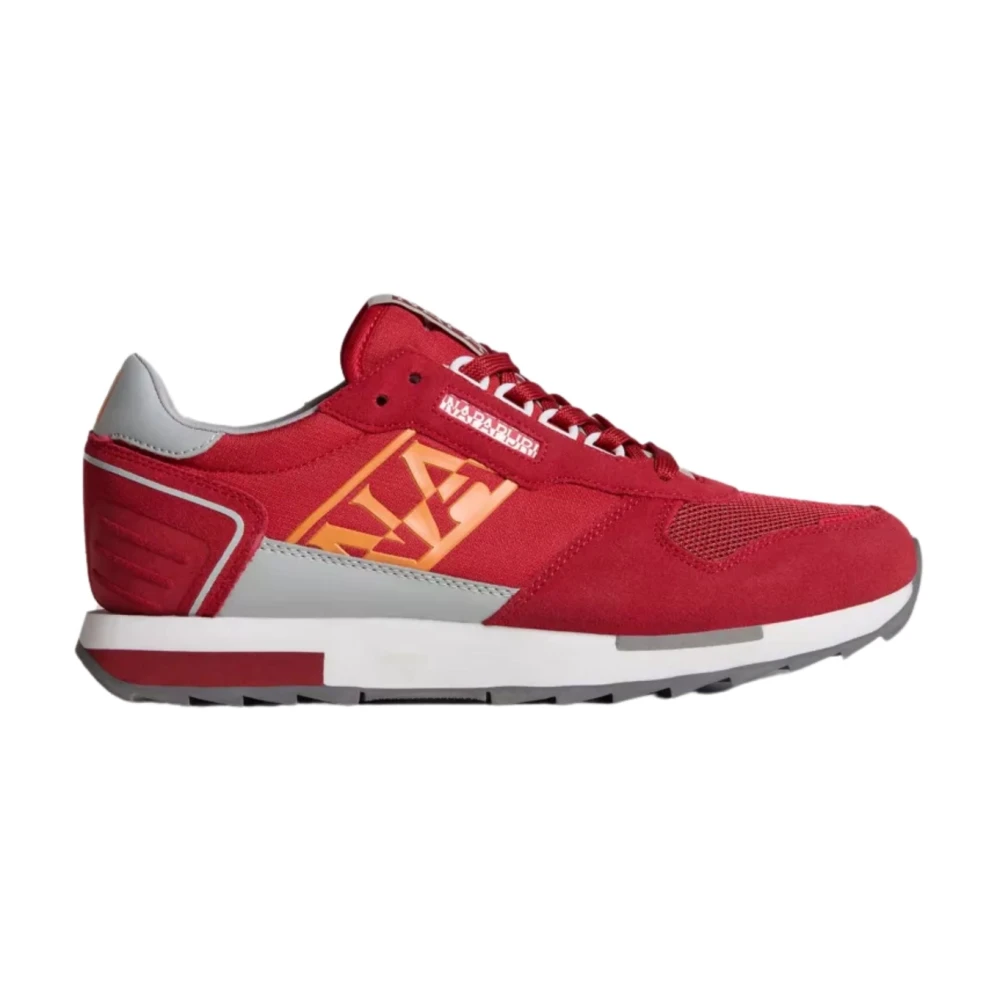 Napapijri Men's Red Sneakers, 9 Uk, Leather/Suede Trainers