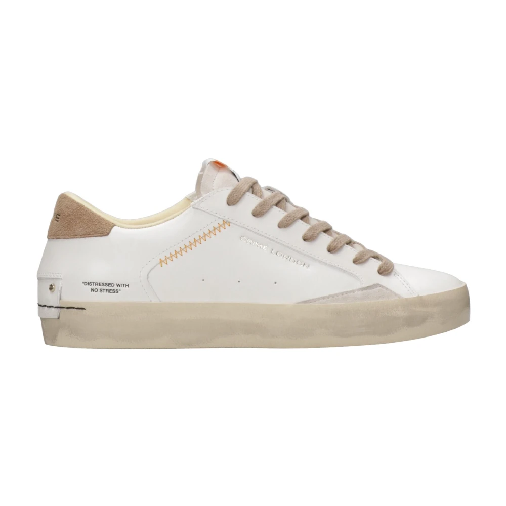 Crime London White Sneakers, Male, 9 Uk, Trainers +Tobacco