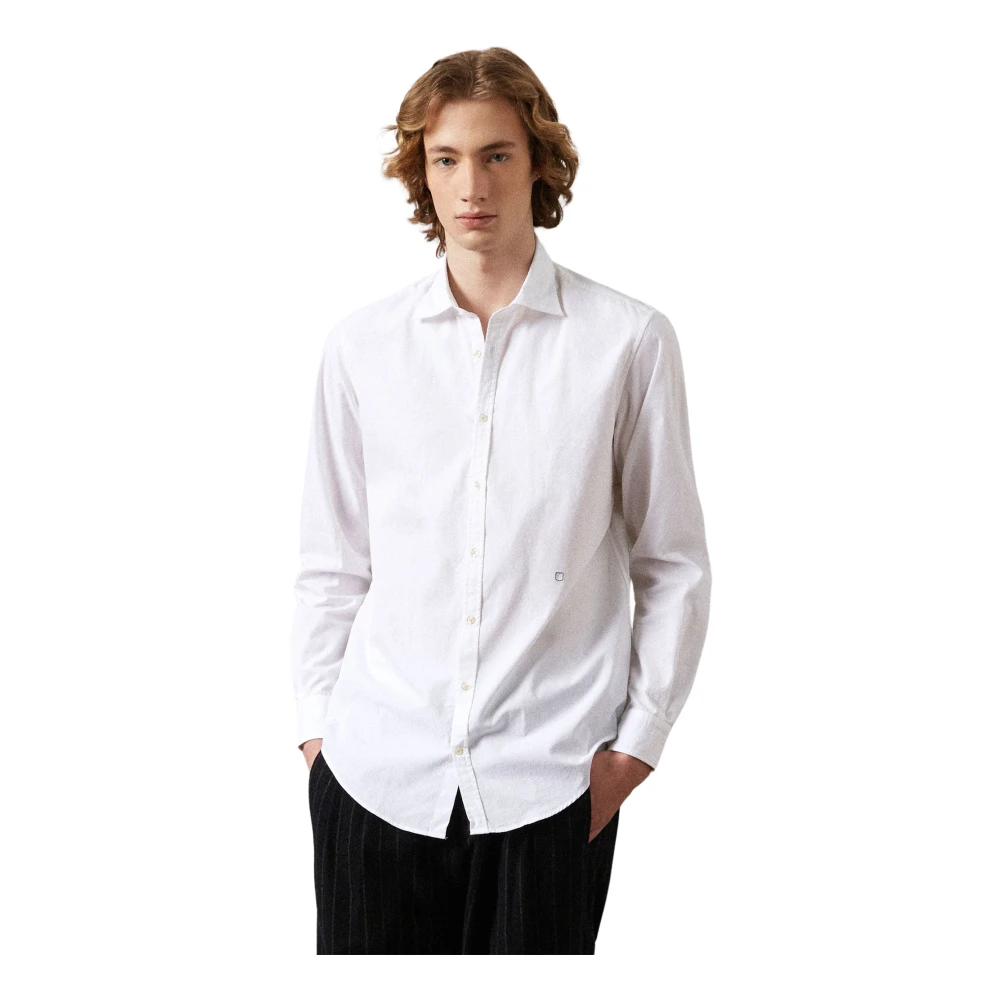 Massimo Alba Genova Klassiek Overhemd White Heren