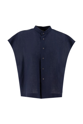 diamond-thread-linen-sleeveless-shirt