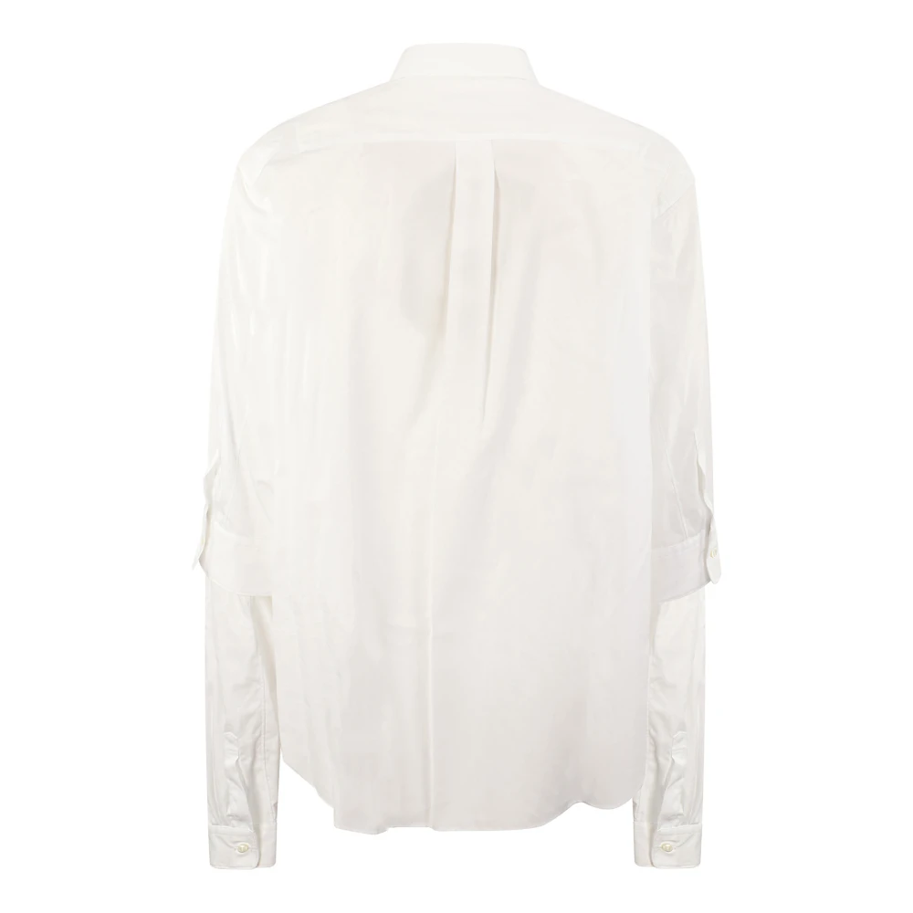 Comme des Garçons Overhemd met dubbele mouwen en zak White Heren