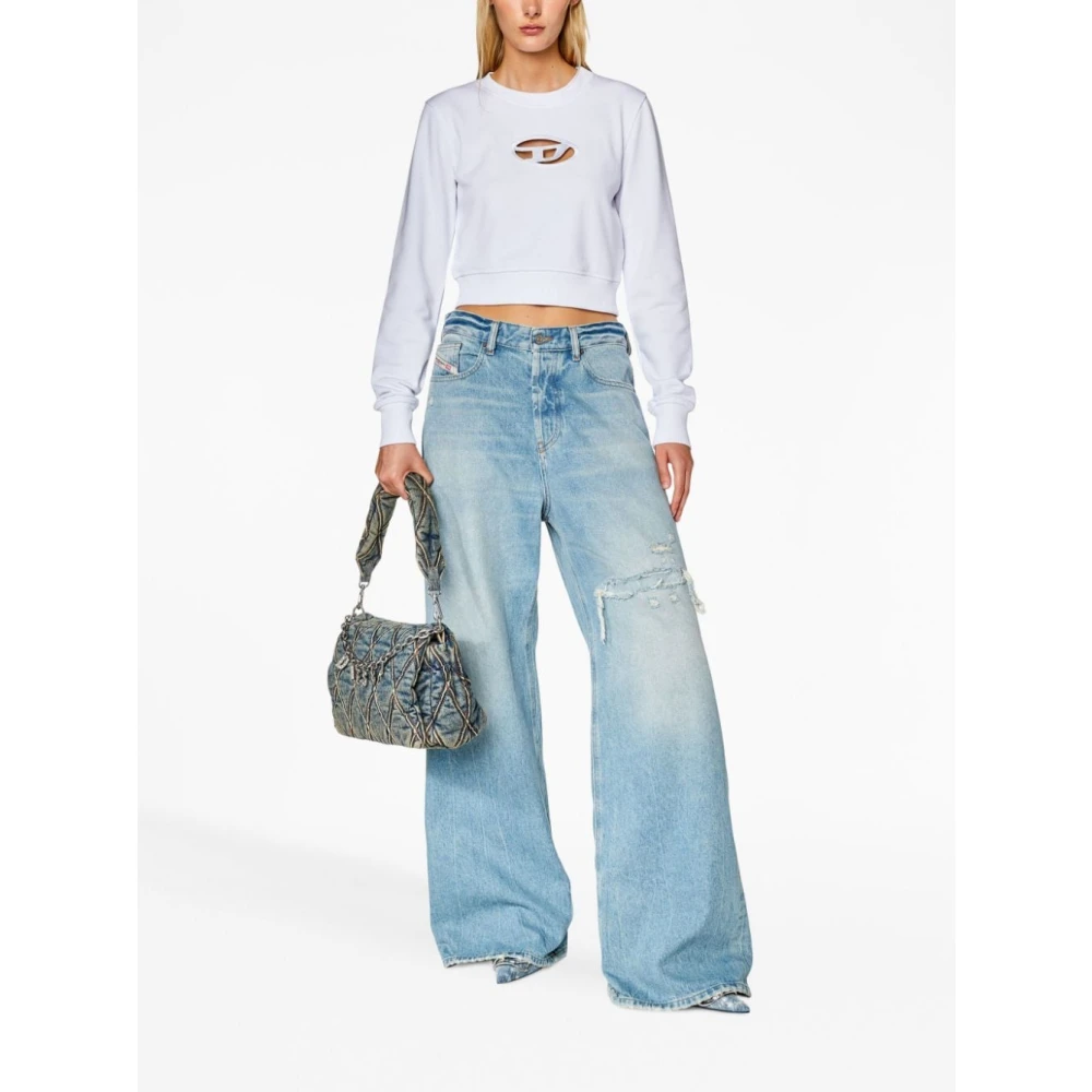Diesel Slimmy Groene Trui Gebreide Kleding White Dames