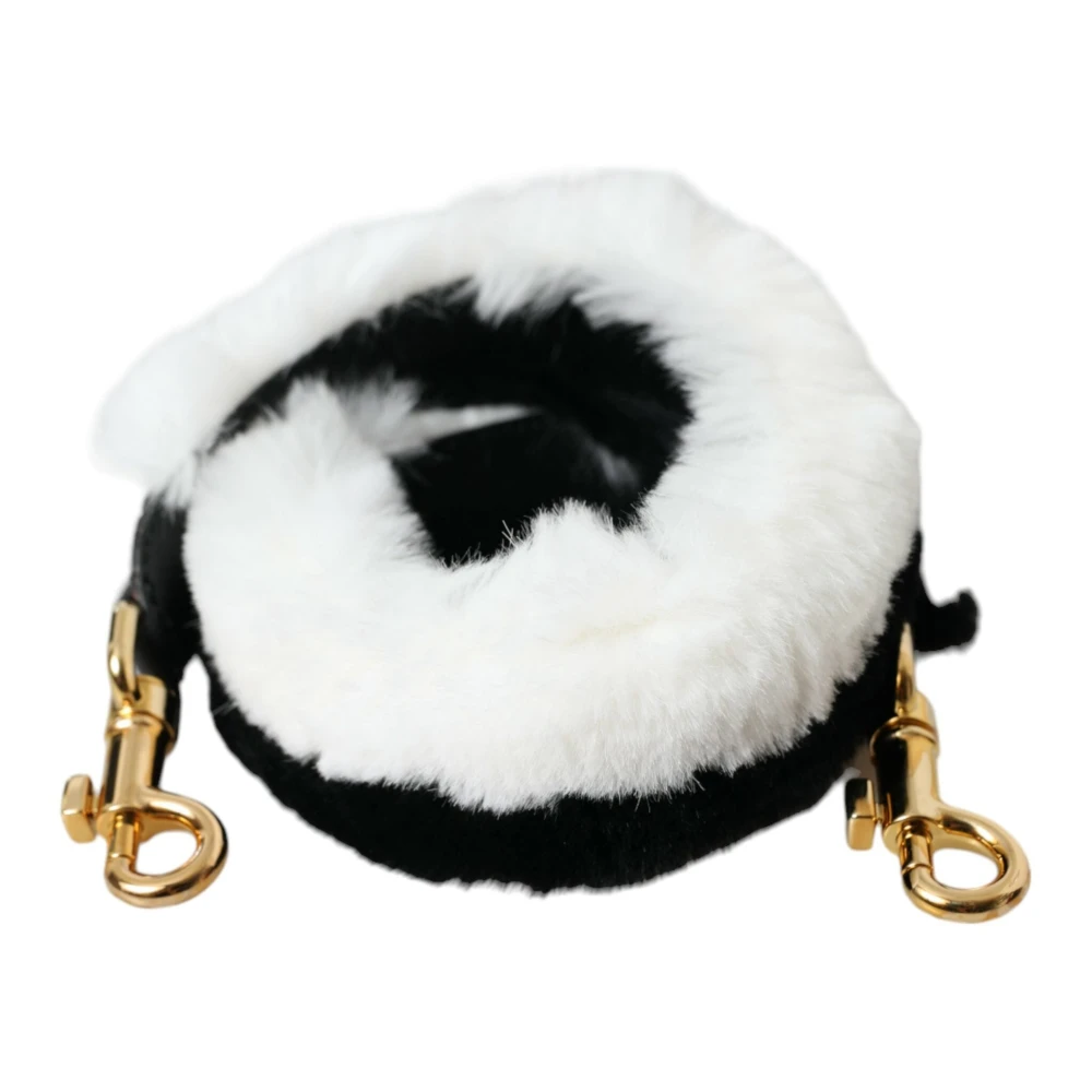 Dolce & Gabbana Black White Lapin Fur Accessory Shoulder Strap - Image 2