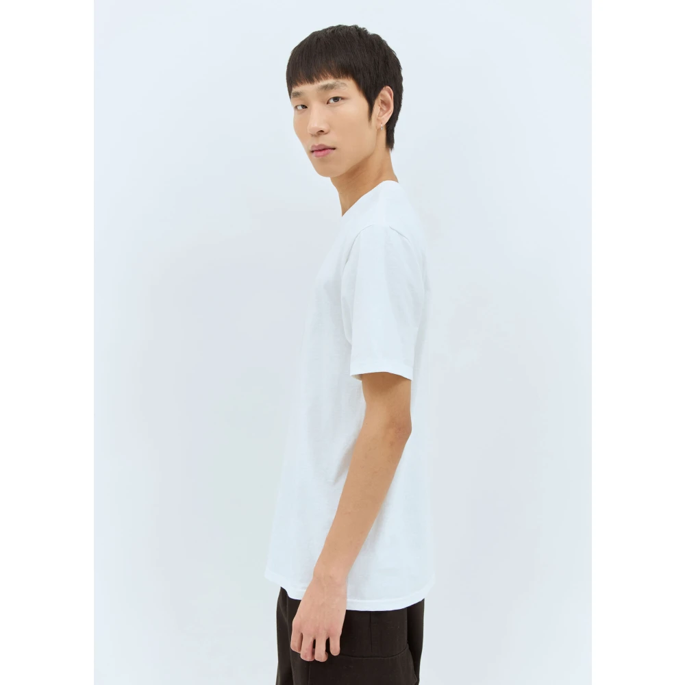 Stüssy Katoenen Jersey Crewneck Logo Print T-Shirt White Heren