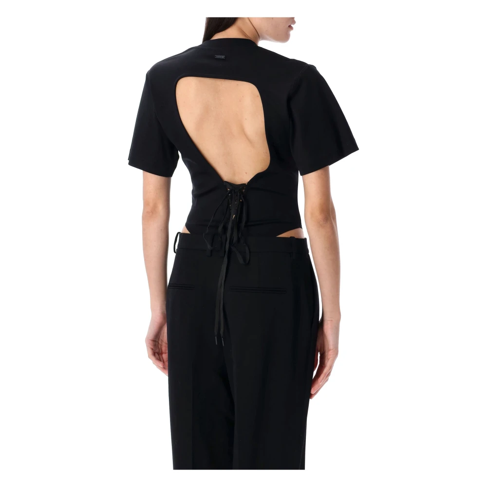 Mugler Casual Body T-shirt voor Mannen Black Dames