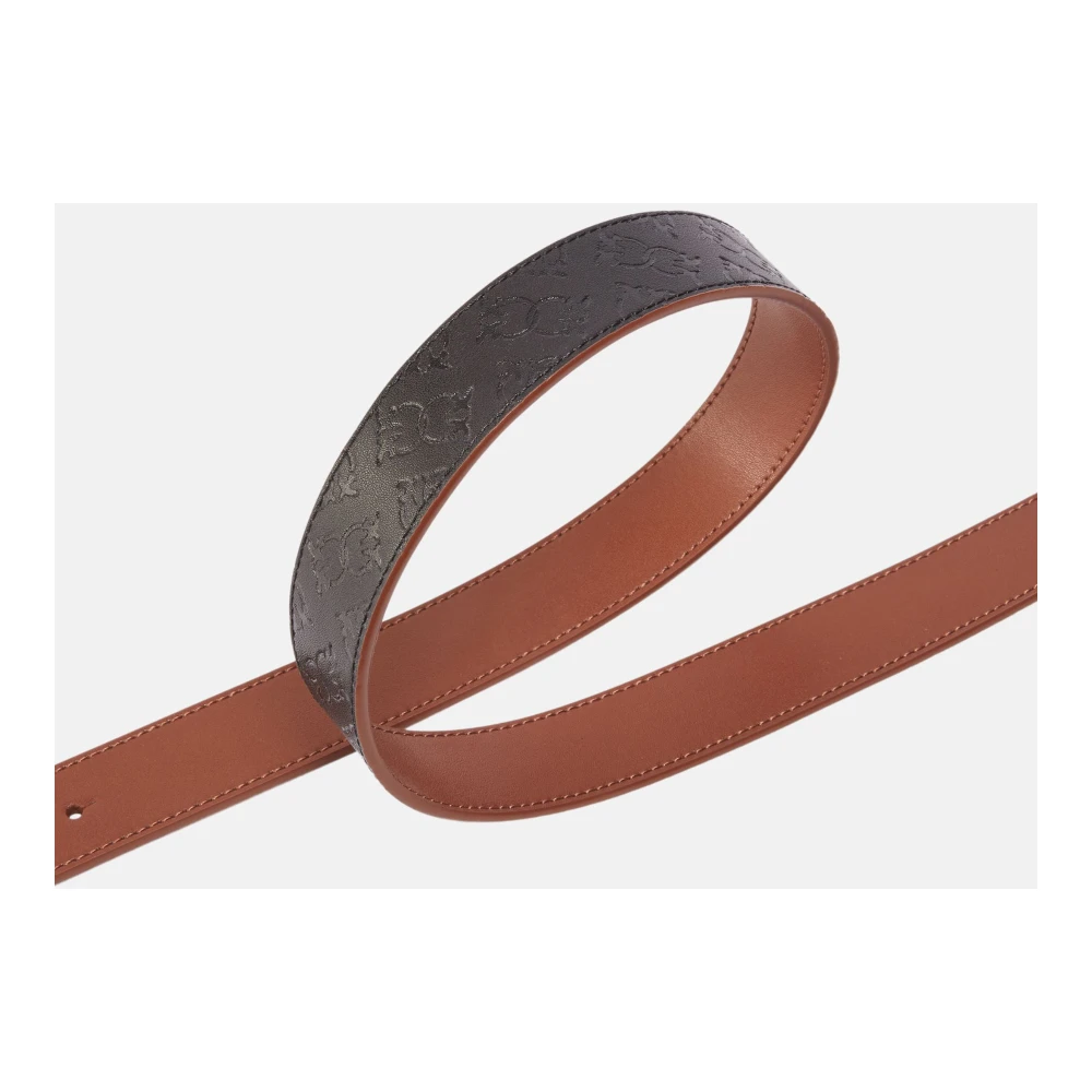 pinko Love Berry Monogram Debossed Riem Brown Unisex