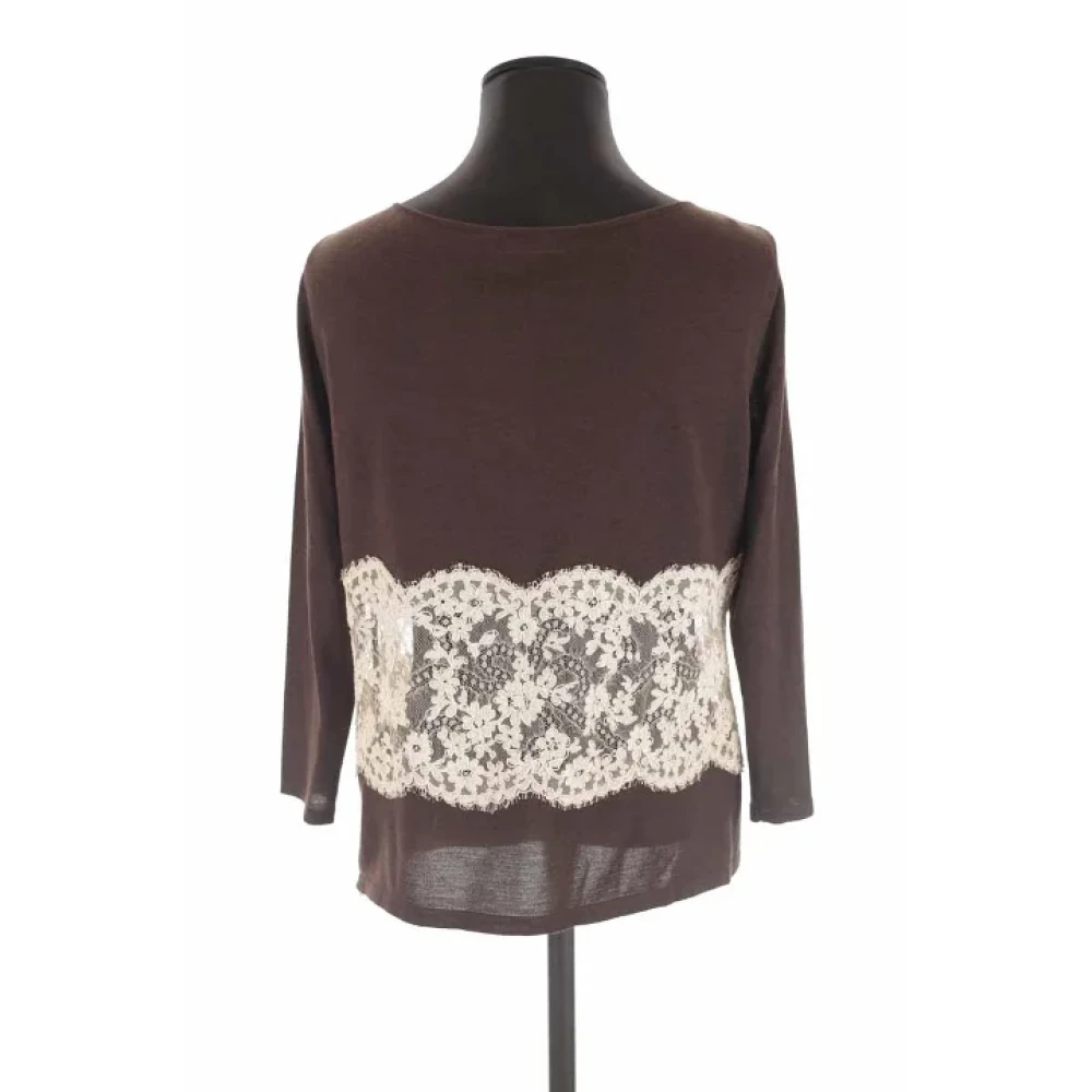 Valentino Vintage Pre-owned Wool tops Brown Dames