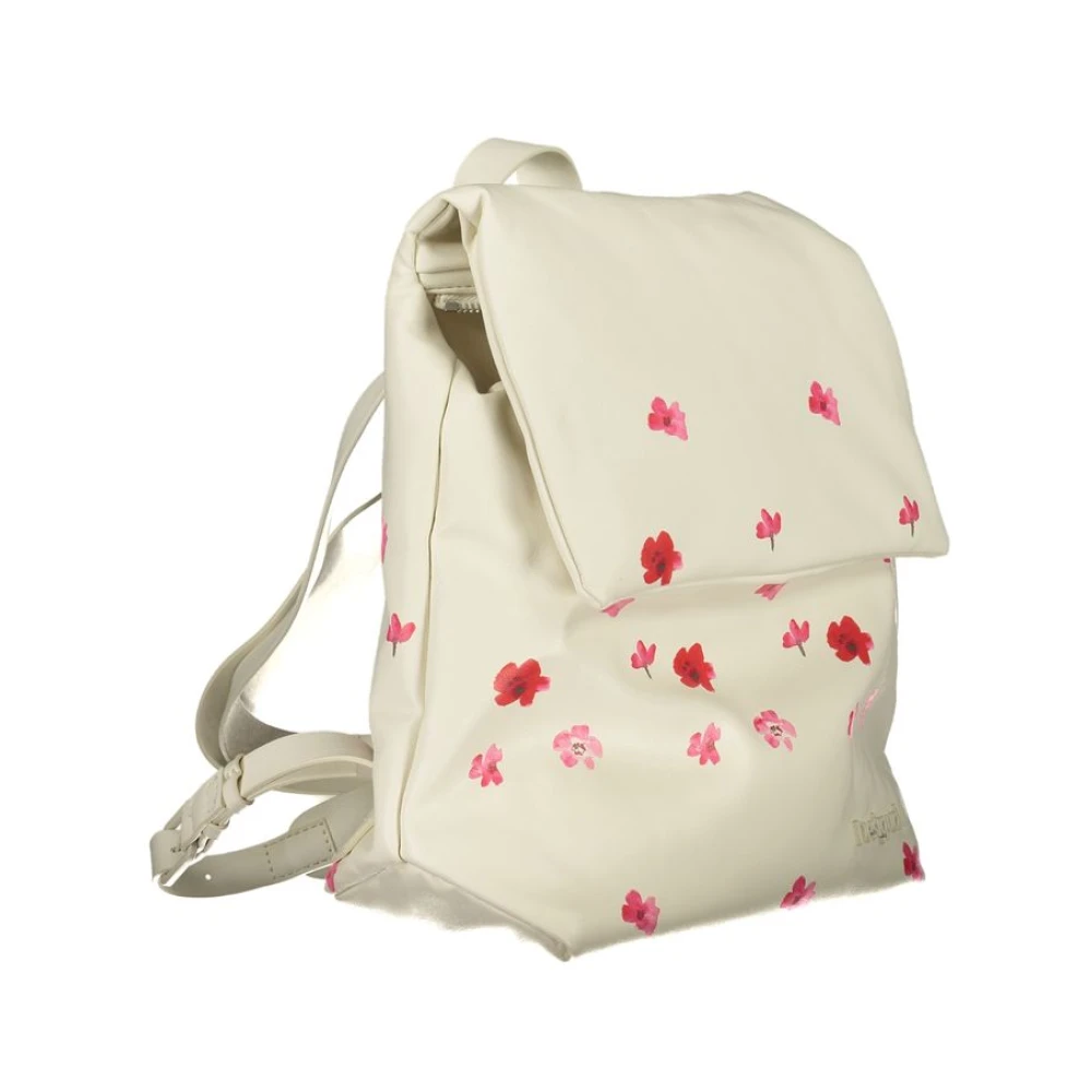 Desigual Stijlvolle Polyethyleen Rugzak met Verstelbare Banden White Dames