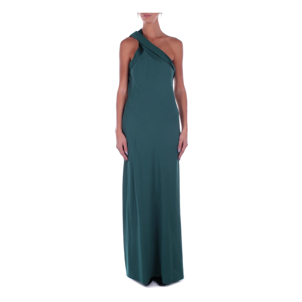 Max Mara Groene jurk met één schouder en zijrits Green Dames