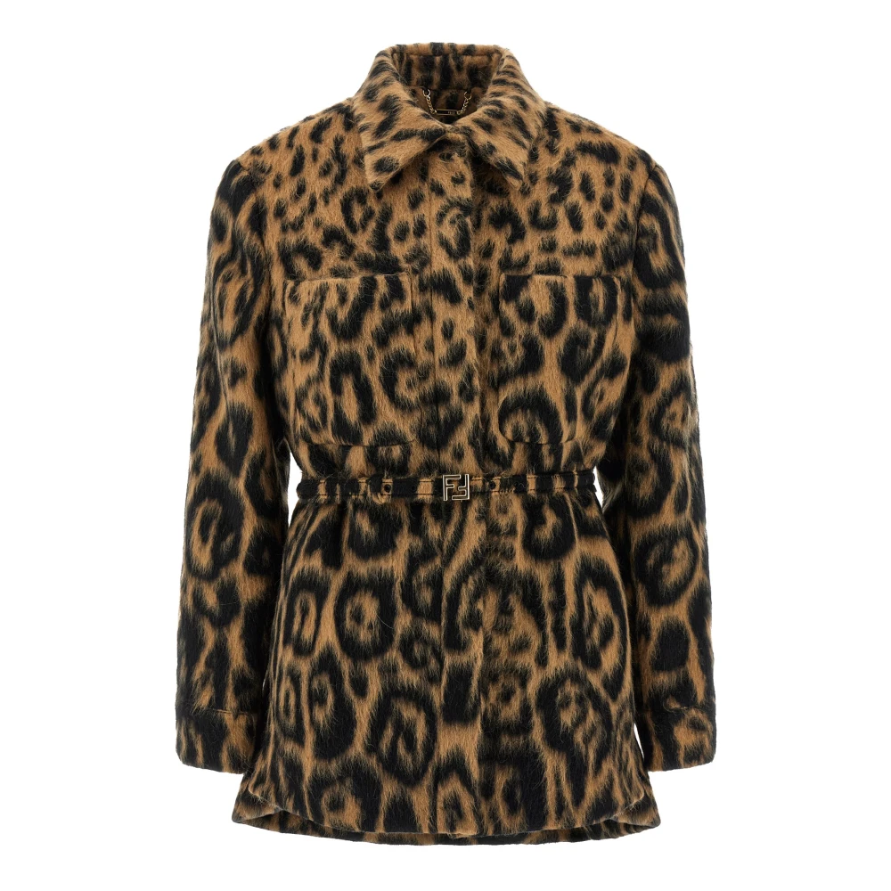 Fendi Vrouw Multicolor Jassen Dames, Veelkleurig, L, Wol, Go-To Jacket