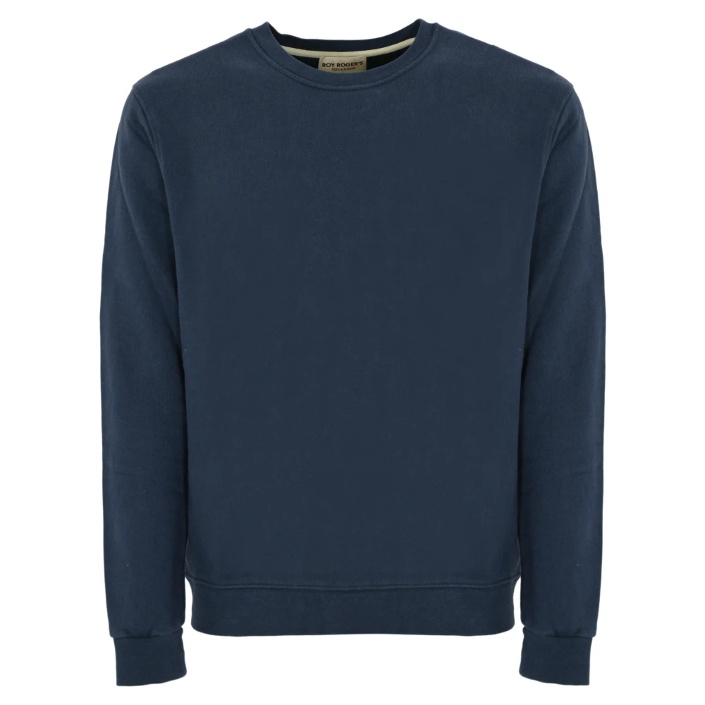 Roy Roger's Blauwe Katoenen Sweatshirt Lange Mouw Blue Heren