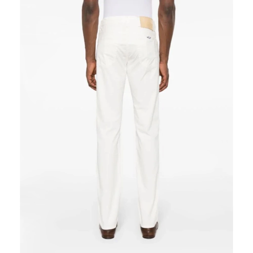 Jacob Cohën Slim Fit Bard Broek met knoopsluiting White Heren