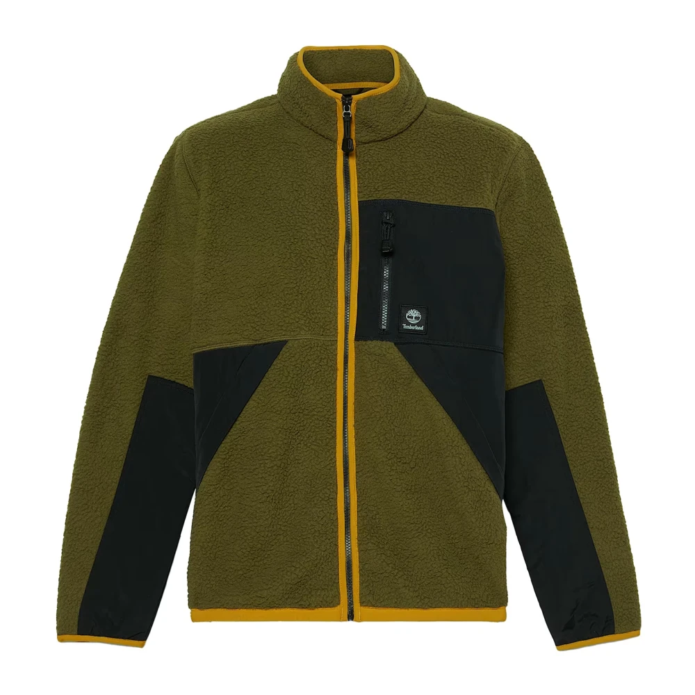 Timberland Lange Olijfgroene Fleece Jas Green Heren
