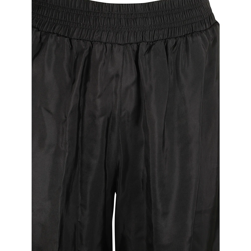 Fabiana Filippi Wijde Cupro Twill Broek Black Dames
