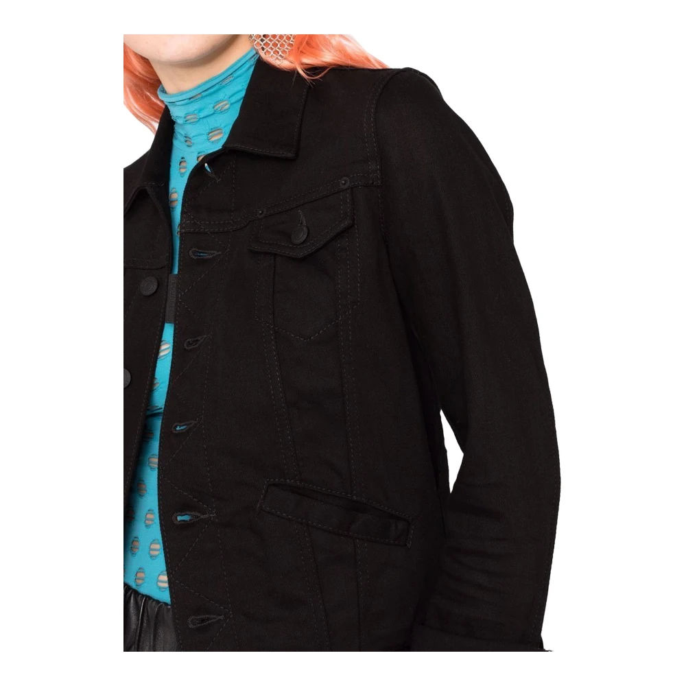 Dsquared2 Logo Denim Jack Made in Italy Black Dames