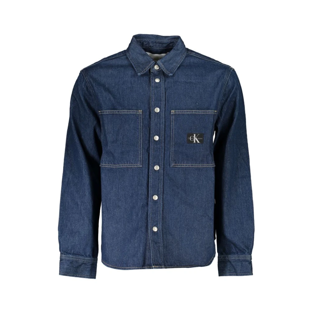Calvin Klein , Denim Shirts, Male, Blue, S, Cotton Jacket