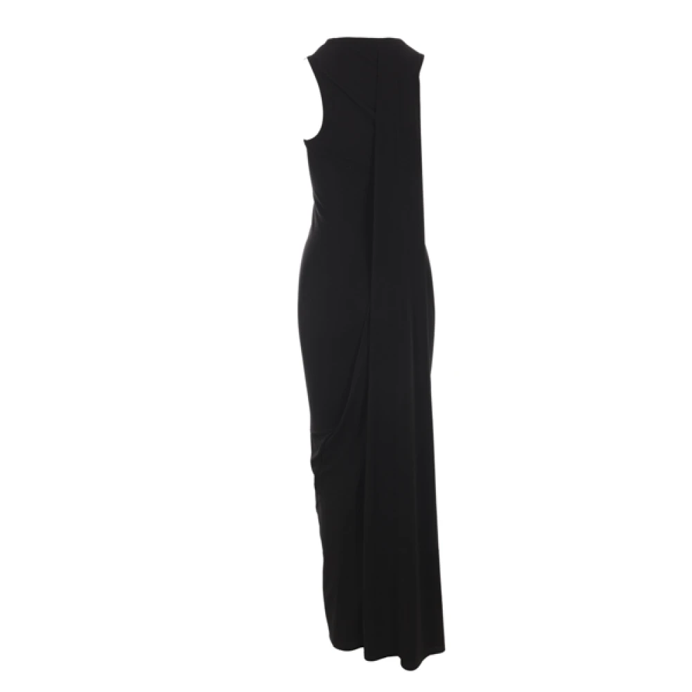 Balenciaga Zwarte Geribbelde Mouwloze Jurk Black Dames