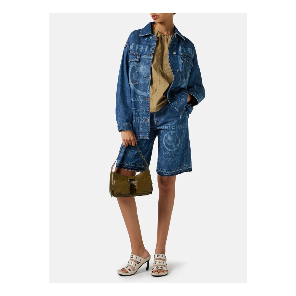 Iceberg Regular fit jack in indigo vast denim met gelaserde graphics Blue Dames