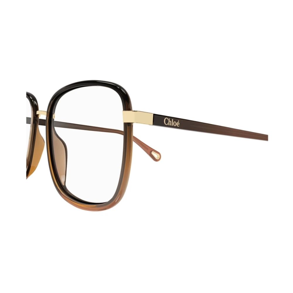 Chloé Vierkant frame met kleurrijke plastic randen Brown Unisex