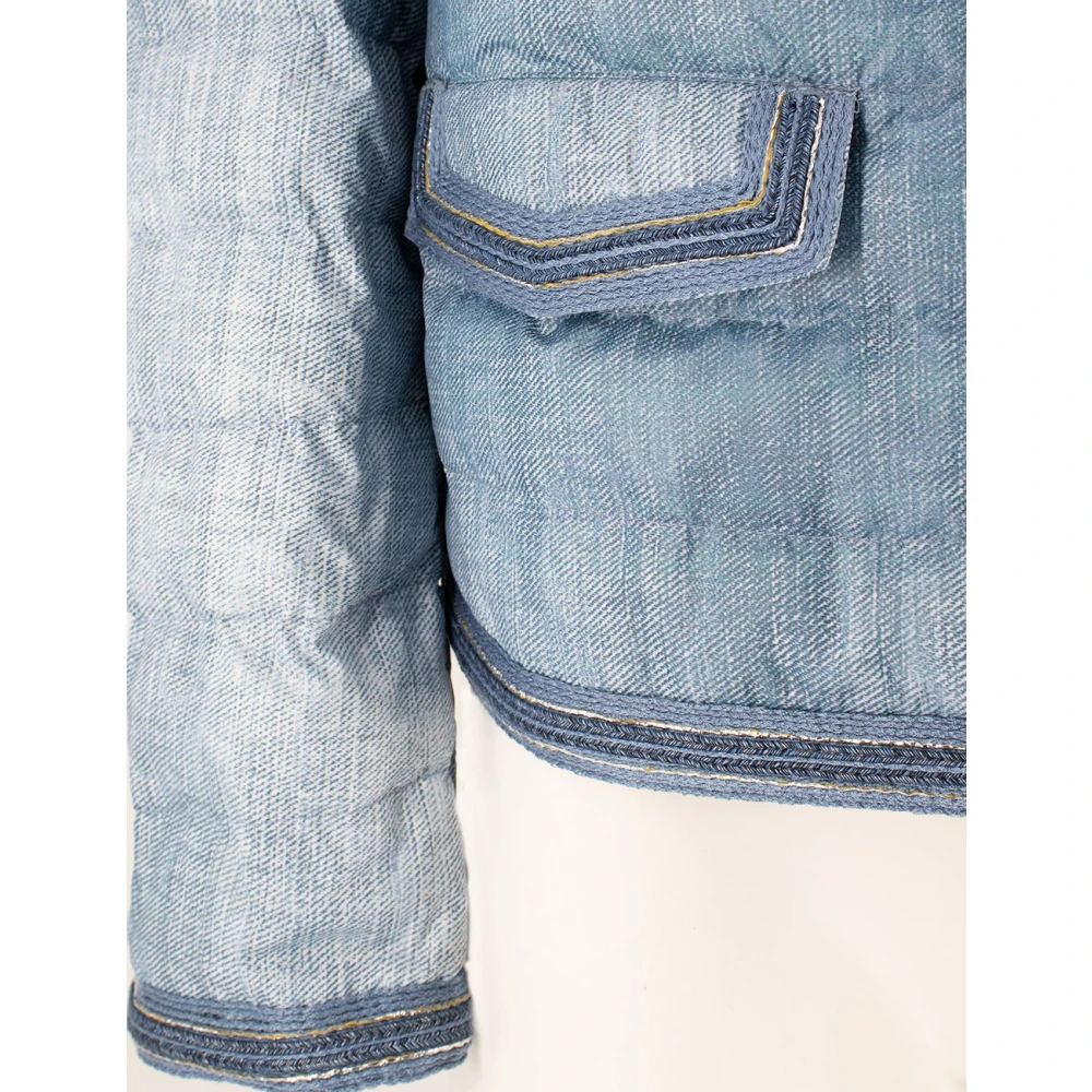 Ermanno Scervino Vintage Wash Luminous Profiel Jas Blue Dames