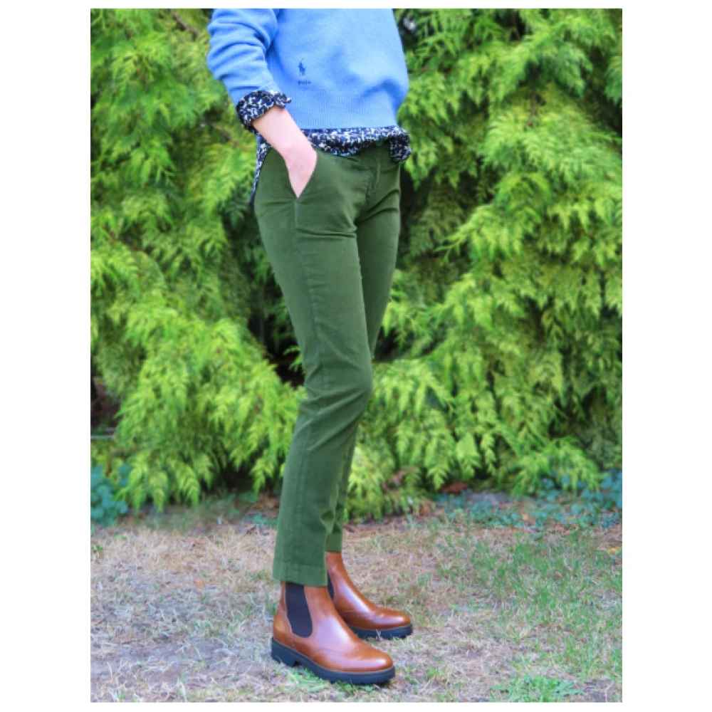Mason's Slimme New York Fluweel Broek Green Dames