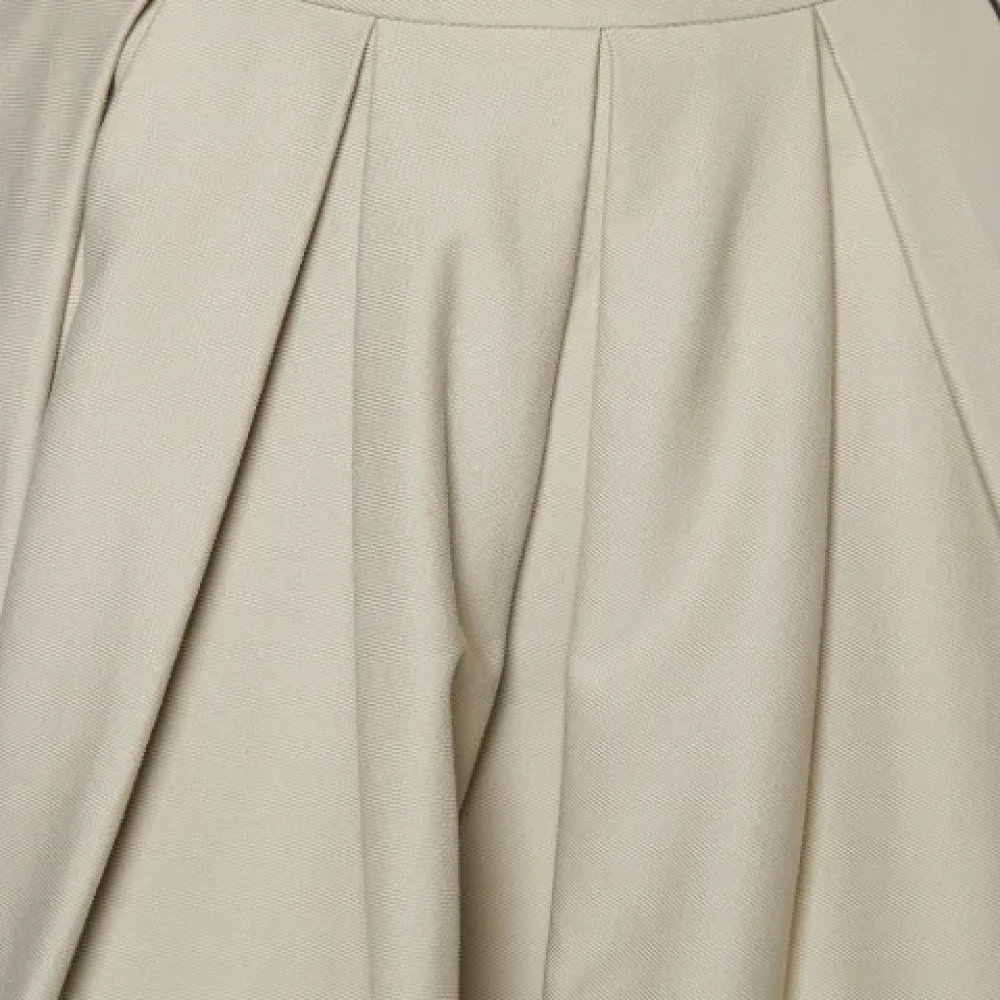 Valentino Vintage Pre-owned Cotton bottoms Beige Dames