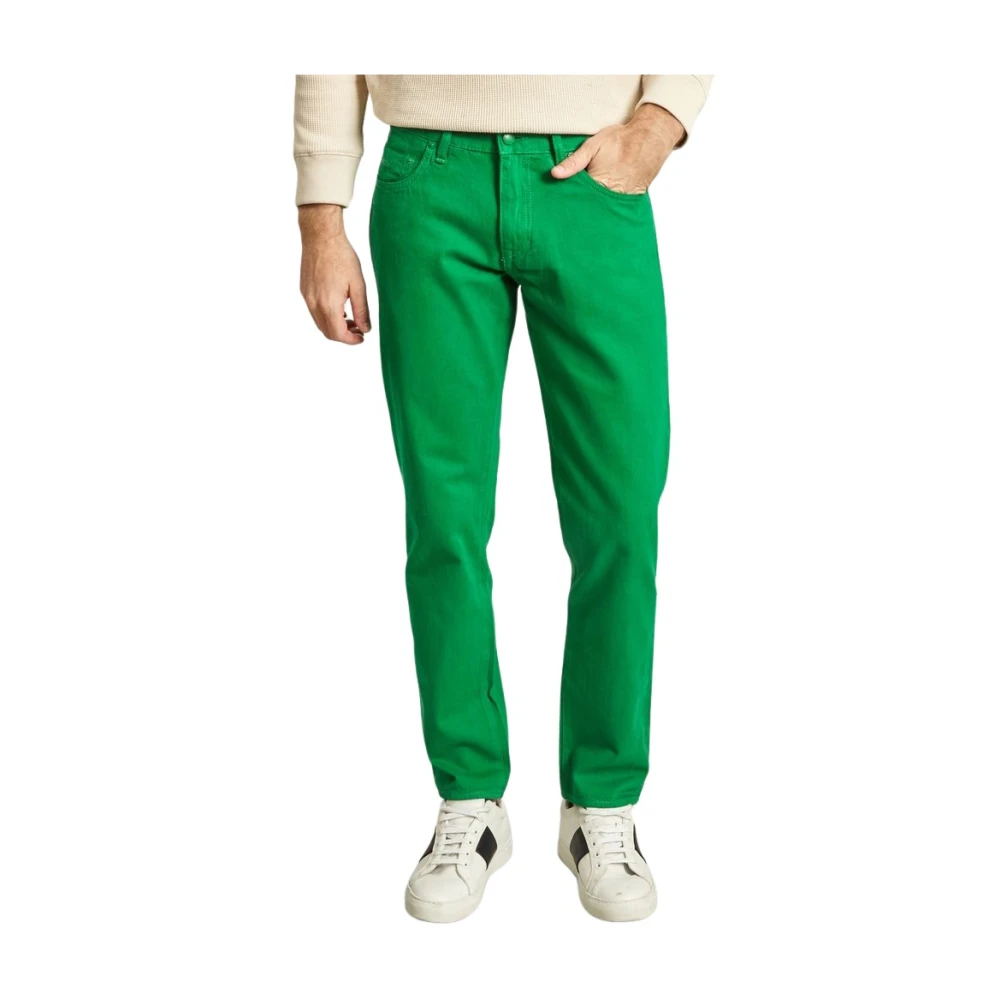 M.C.Overalls Groene Katoenen Slim Jeans Green Heren