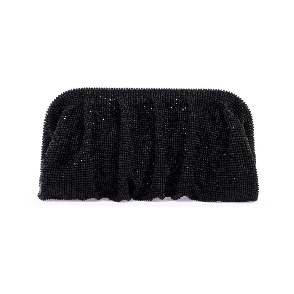 Benedetta Bruzziches Women's Black Clutches, One Size, Elegant Rhinestone Evening Bag Ceremony