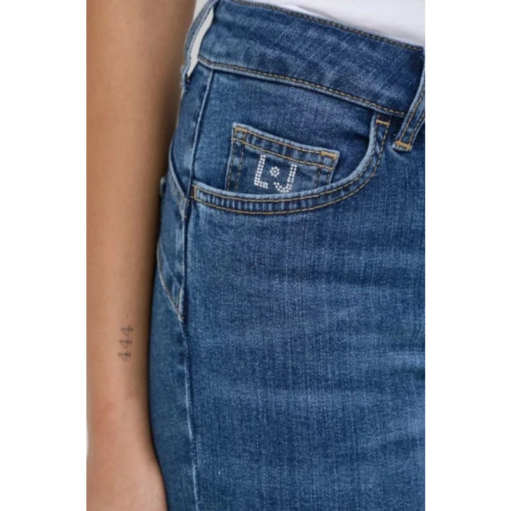 Liu Jo Bootcut Jeans met Glitter Logo Blue Dames