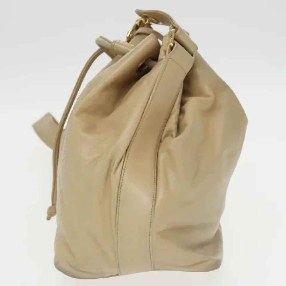 Chanel Vintage Pre-owned Leather chanel-bags Beige Dames