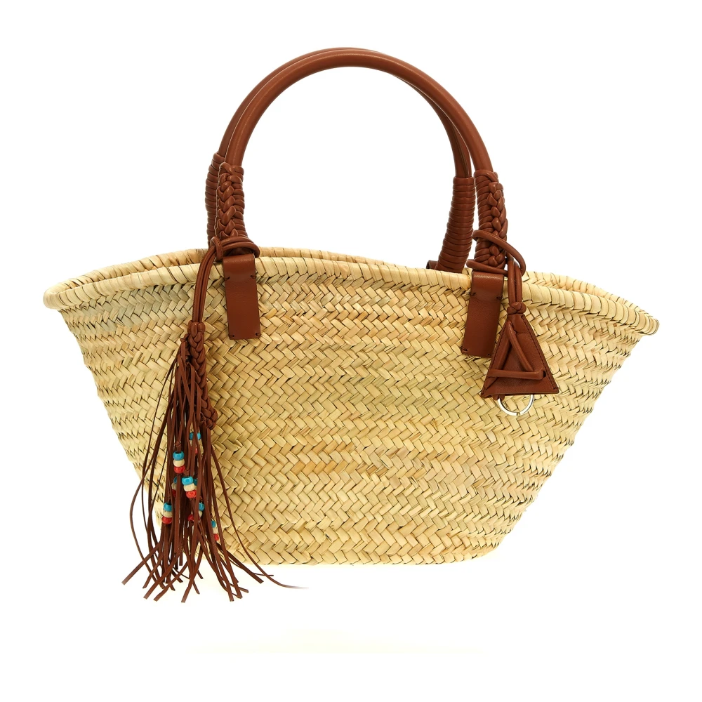 Alanui Brown Shopping Bags, Female, One Size, Icon Palm Leaf Big Handbag