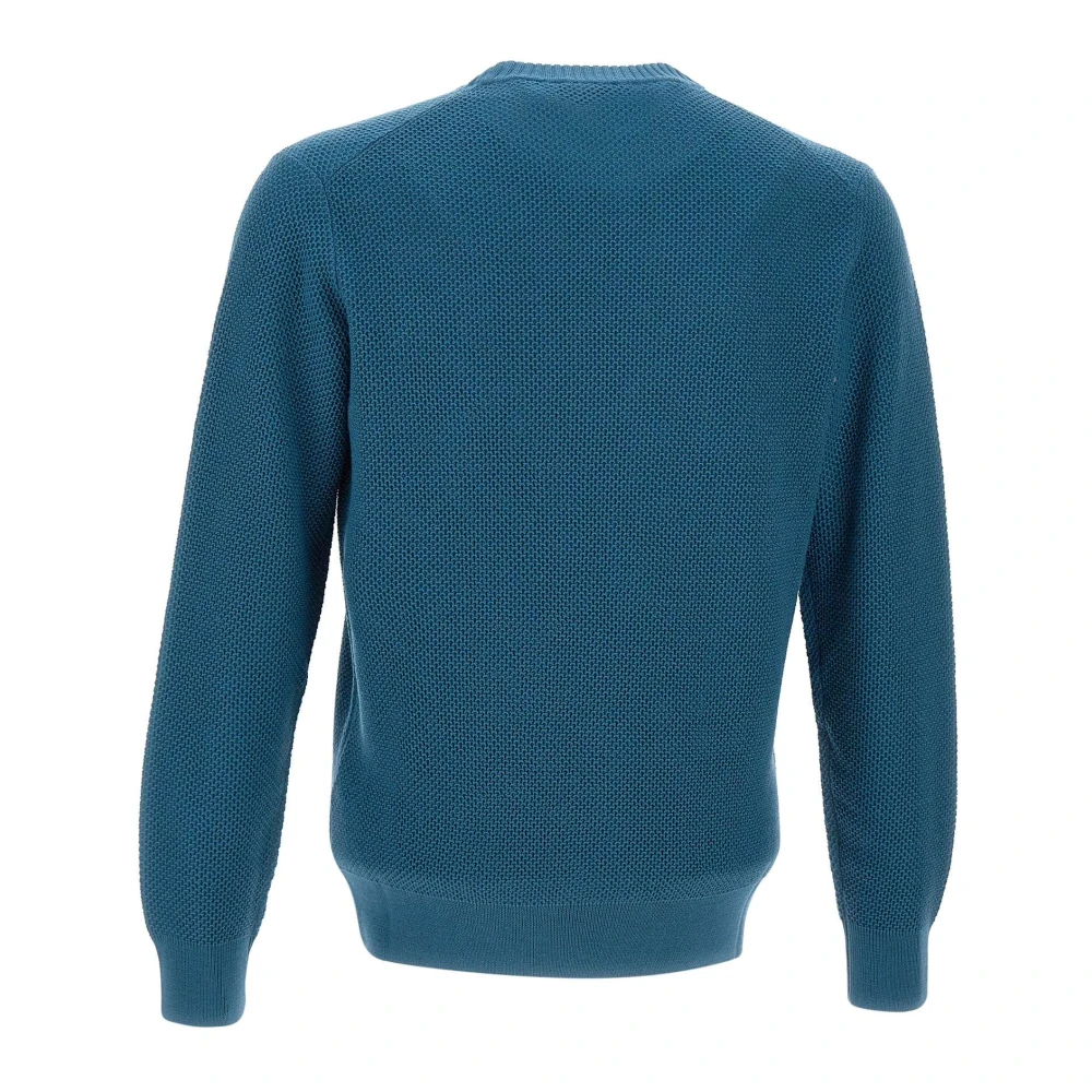 Filippo De Laurentiis Merino Wol Crew Neck Sweater Blue Heren