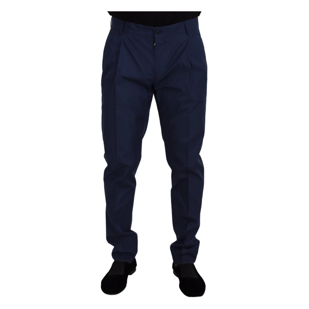 Dolce & Gabbana Men's Blue Silk Chinos Trousers Pants