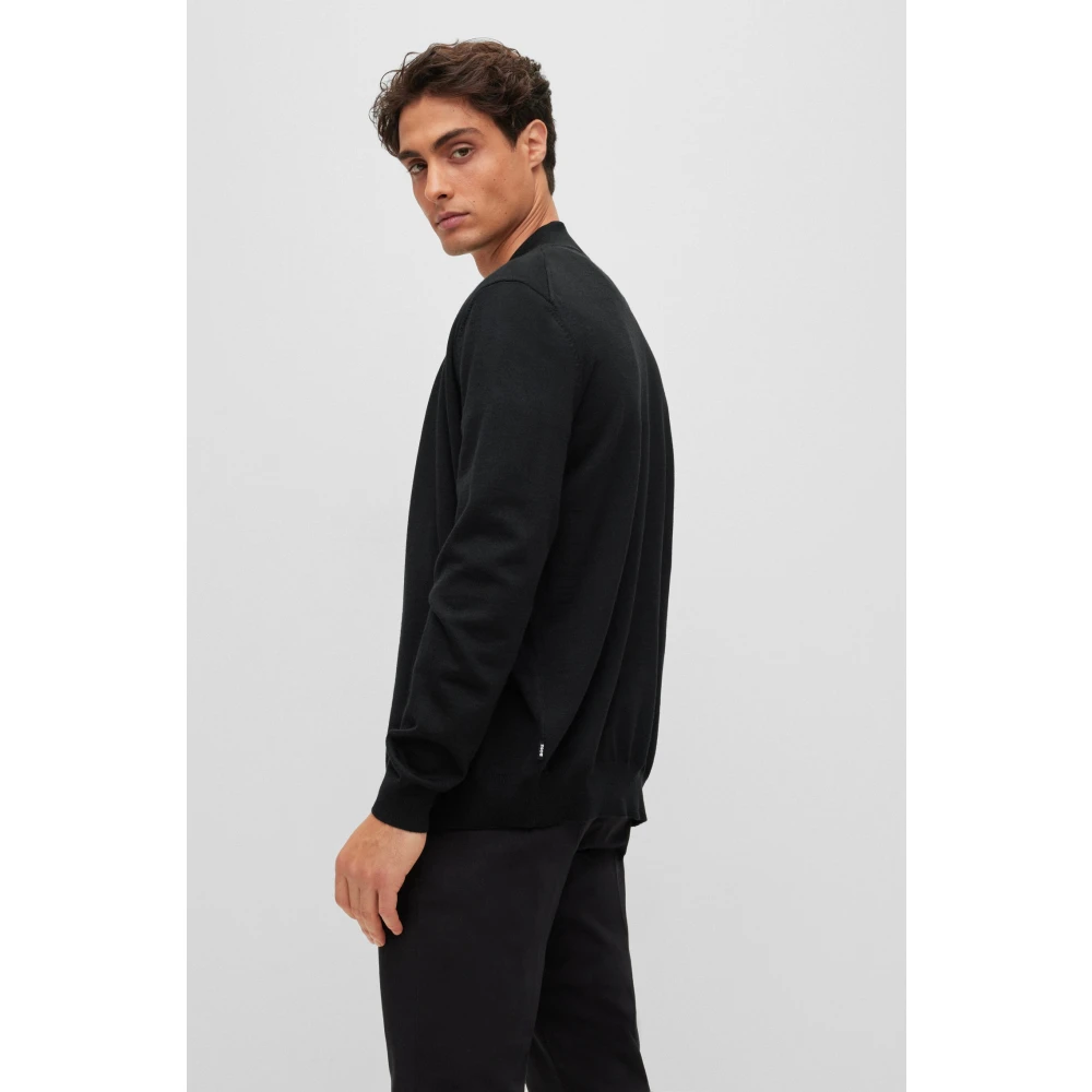 Hugo Boss Moderne Zip Sweater Zwart Black Heren
