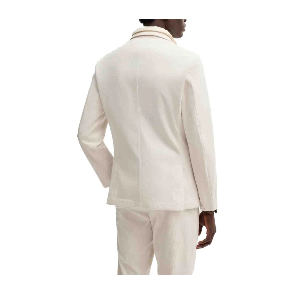 Hugo Boss Slim Fit Corduroy Jacket White Heren