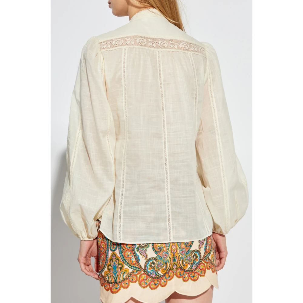 Zimmermann Staande Kraag Shirt Beige Dames