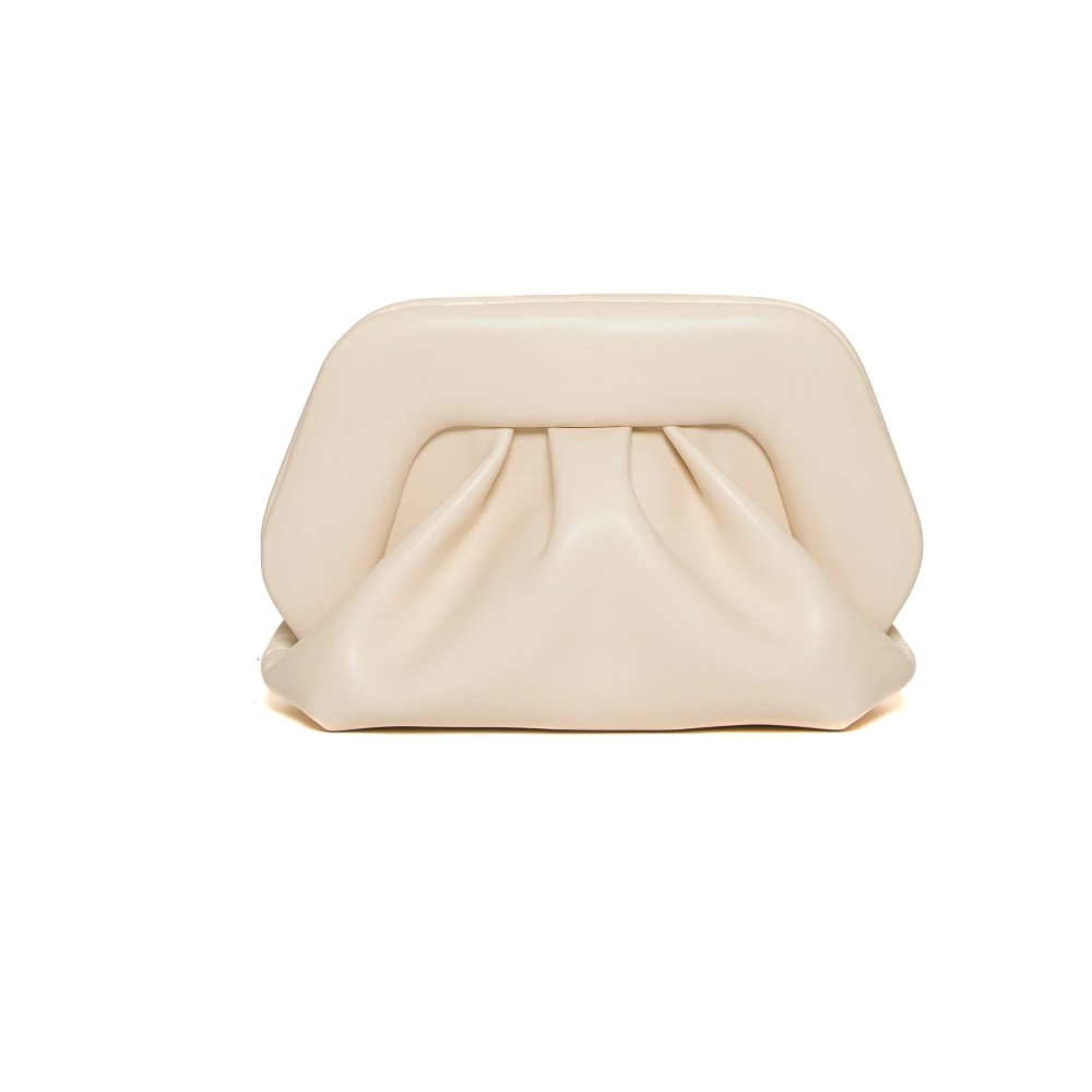 THEMOIRè Beige Shell Leren Clutch Tas Beige Dames