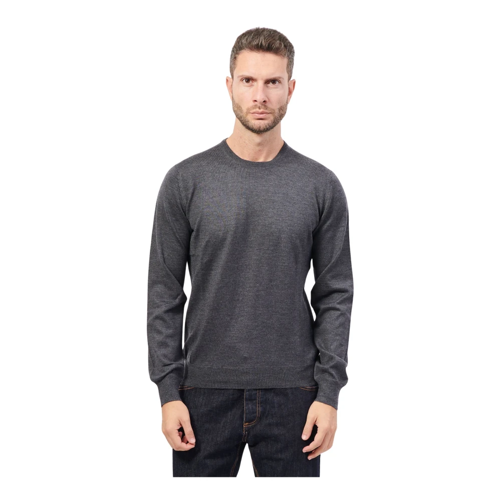 Gran Sasso Grijze Merino Trui Fashion Fit Gray Heren