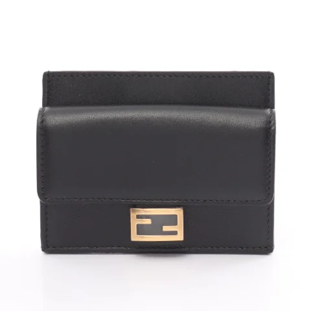 Fendi Vintage Pre-owned Leather wallets Black Dames